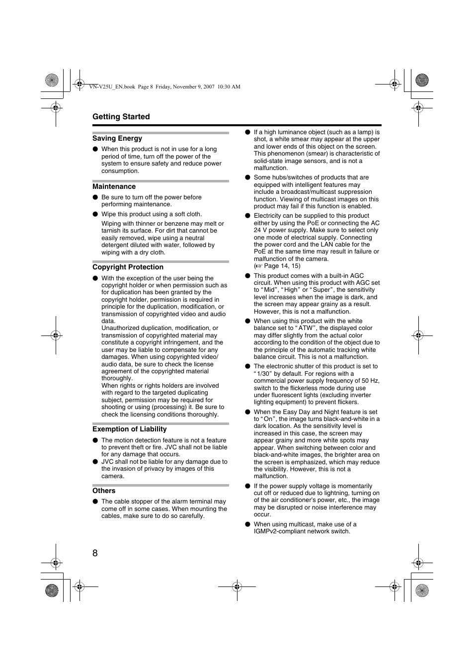 JVC VN-V25U User Manual | Page 8 / 40