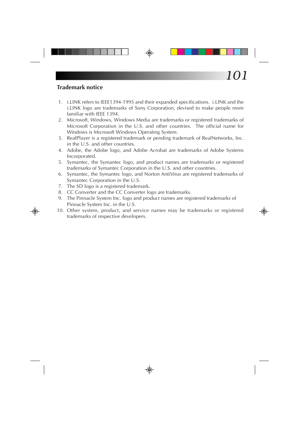 Trademark notice | JVC MP-XP7230GB User Manual | Page 101 / 126