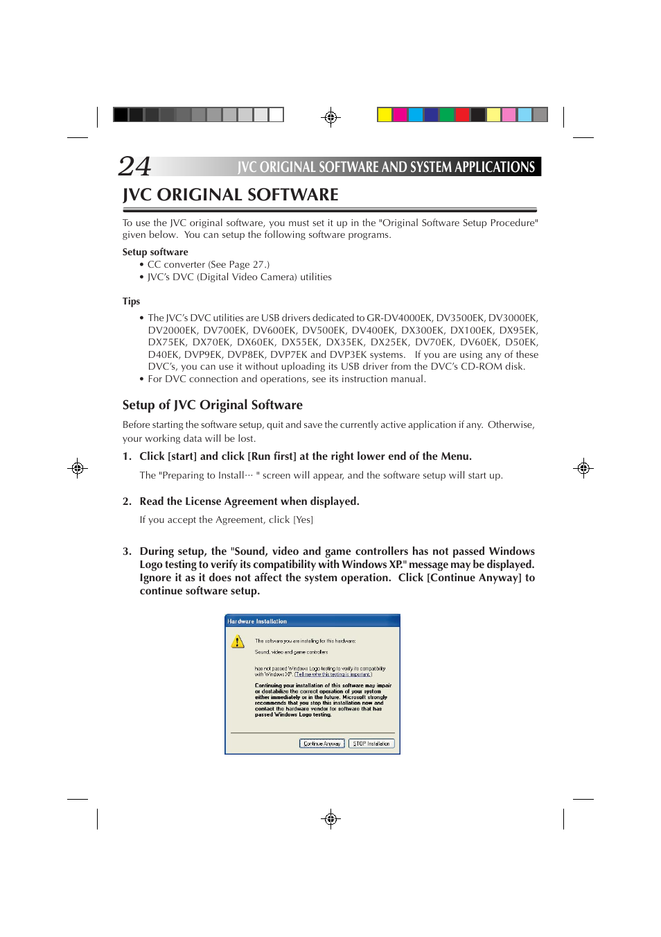 Jvc original software, Jvc original software and system applications | JVC MP-XP7230GB User Manual | Page 24 / 126