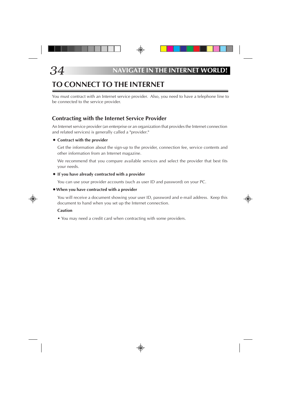 To connect to the internet, Navigate in the internet world | JVC MP-XP7230GB User Manual | Page 34 / 126