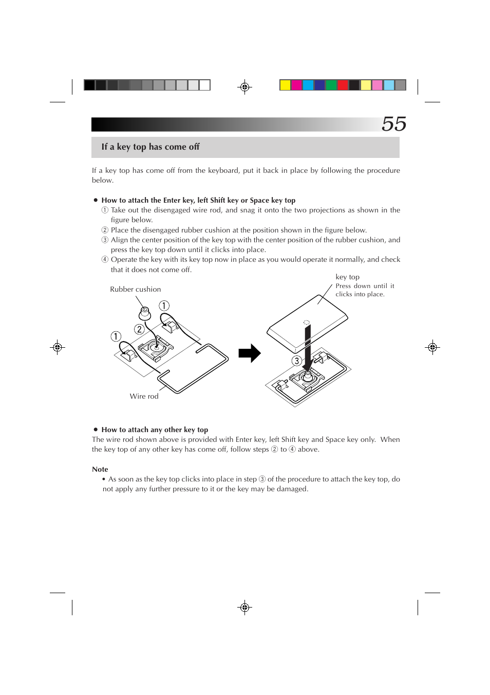 If a key top has come off | JVC MP-XP7230GB User Manual | Page 55 / 126