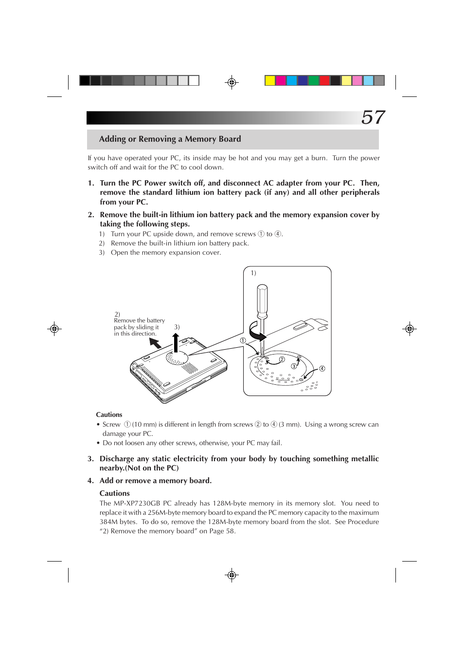 Adding or removing a memory board | JVC MP-XP7230GB User Manual | Page 57 / 126