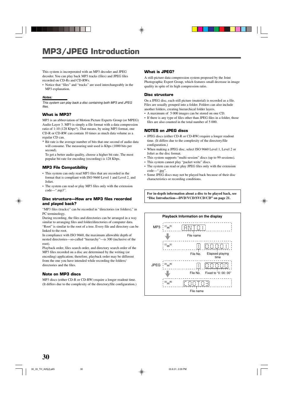 Mp3/jpeg introduction | JVC TH-A25 User Manual | Page 32 / 48