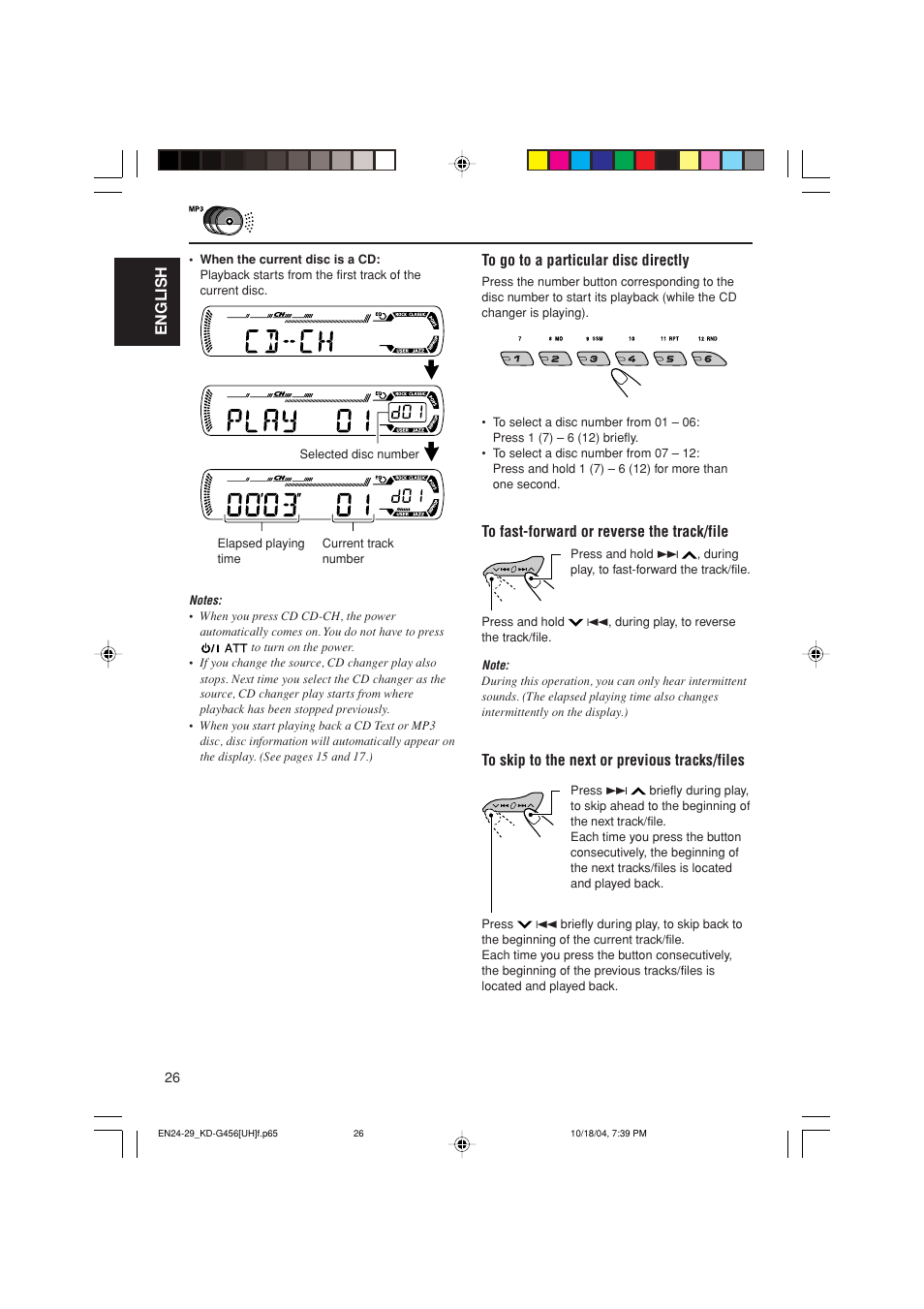 English to go to a particular disc directly | JVC GET0291-002A User Manual | Page 26 / 38