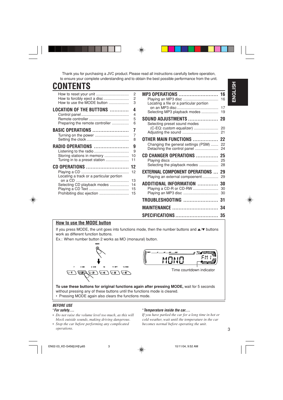JVC GET0291-002A User Manual | Page 3 / 38
