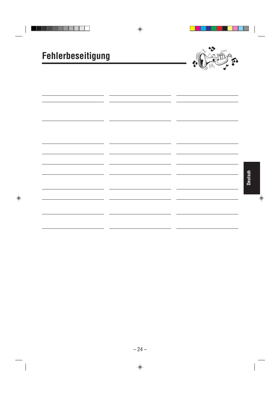 Fehlerbeseitigung, Deutsch | JVC UX-L30R M User Manual | Page 107 / 189