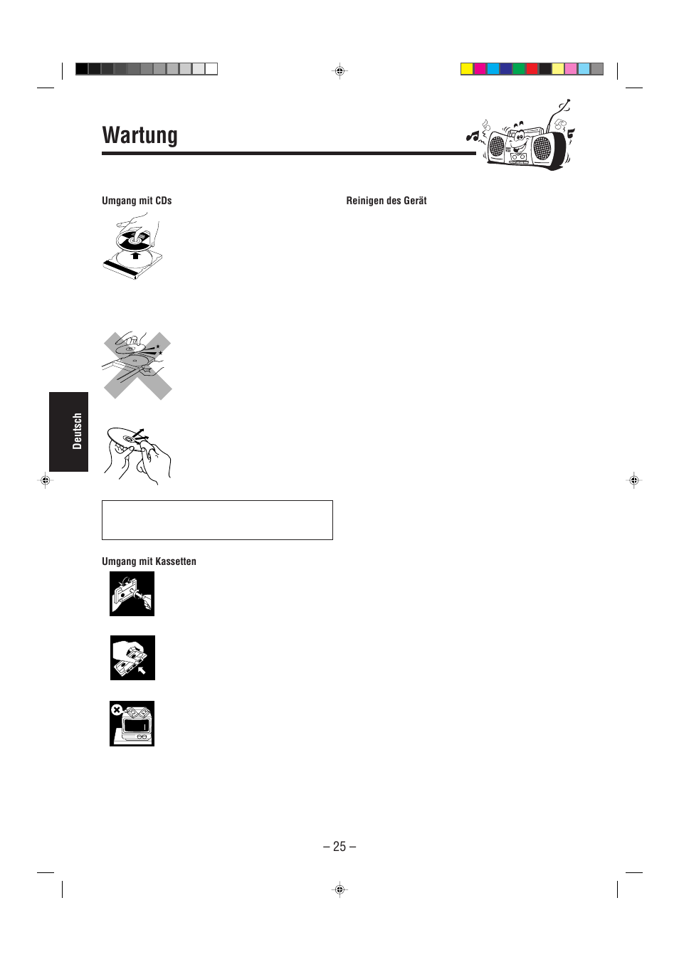 Wartung | JVC UX-L30R M User Manual | Page 108 / 189
