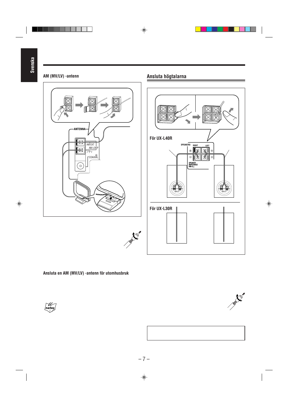 Ansluta högtalarna | JVC UX-L30R M User Manual | Page 12 / 189