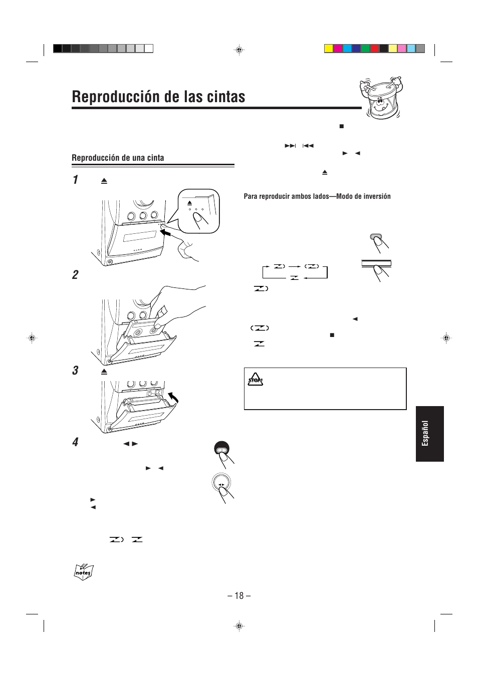 Reproducción de las cintas, Reproducción de una cinta | JVC UX-L30R M User Manual | Page 153 / 189