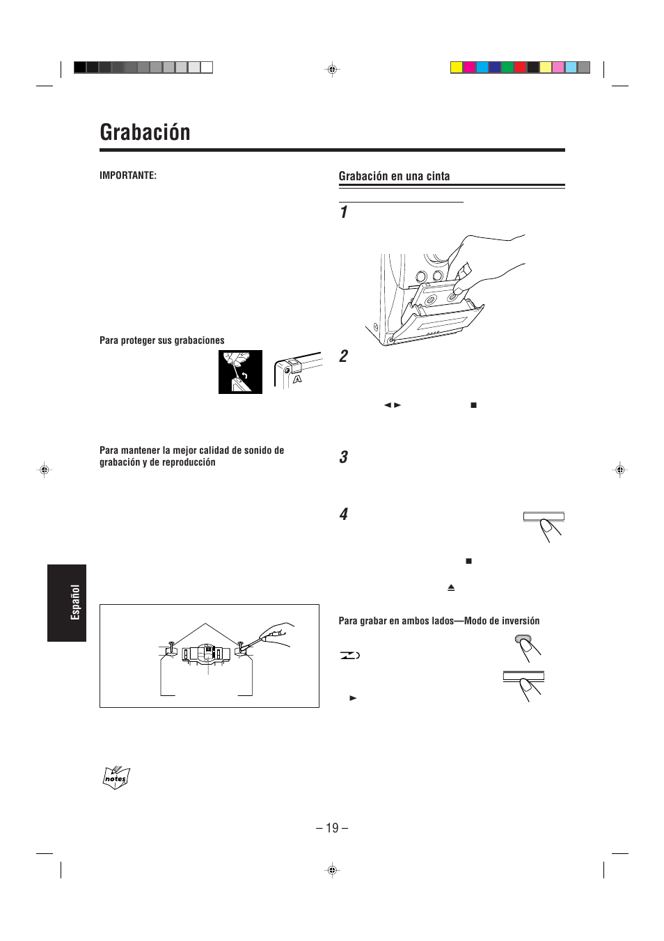 Grabación, Grabación en una cinta | JVC UX-L30R M User Manual | Page 154 / 189