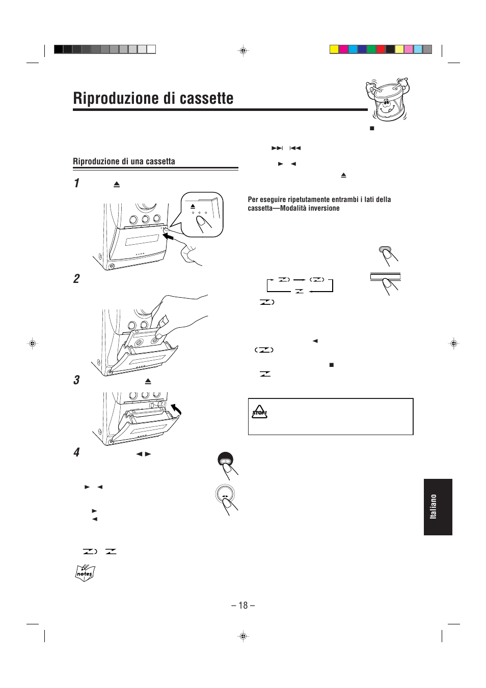 Riproduzione di cassette, Riproduzione di una cassetta | JVC UX-L30R M User Manual | Page 179 / 189