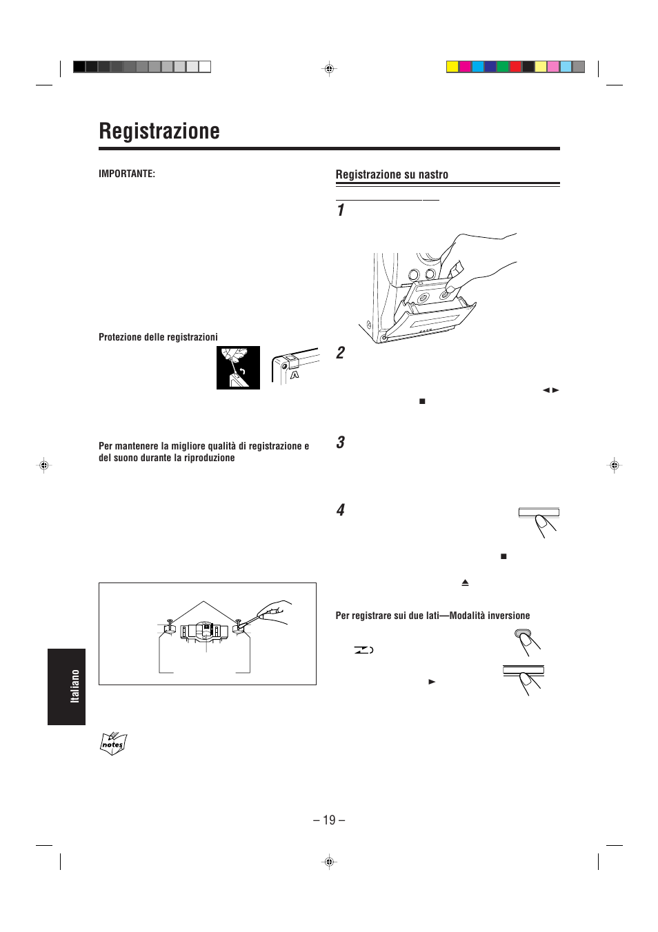 Registrazione, Registrazione su nastro | JVC UX-L30R M User Manual | Page 180 / 189