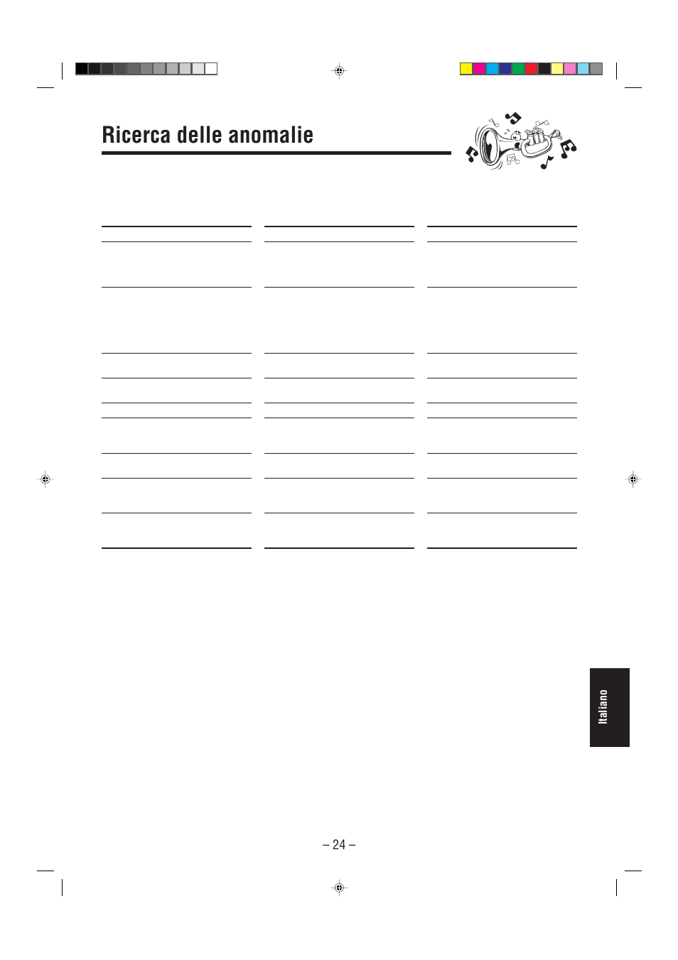 Ricerca delle anomalie, Italiano | JVC UX-L30R M User Manual | Page 185 / 189