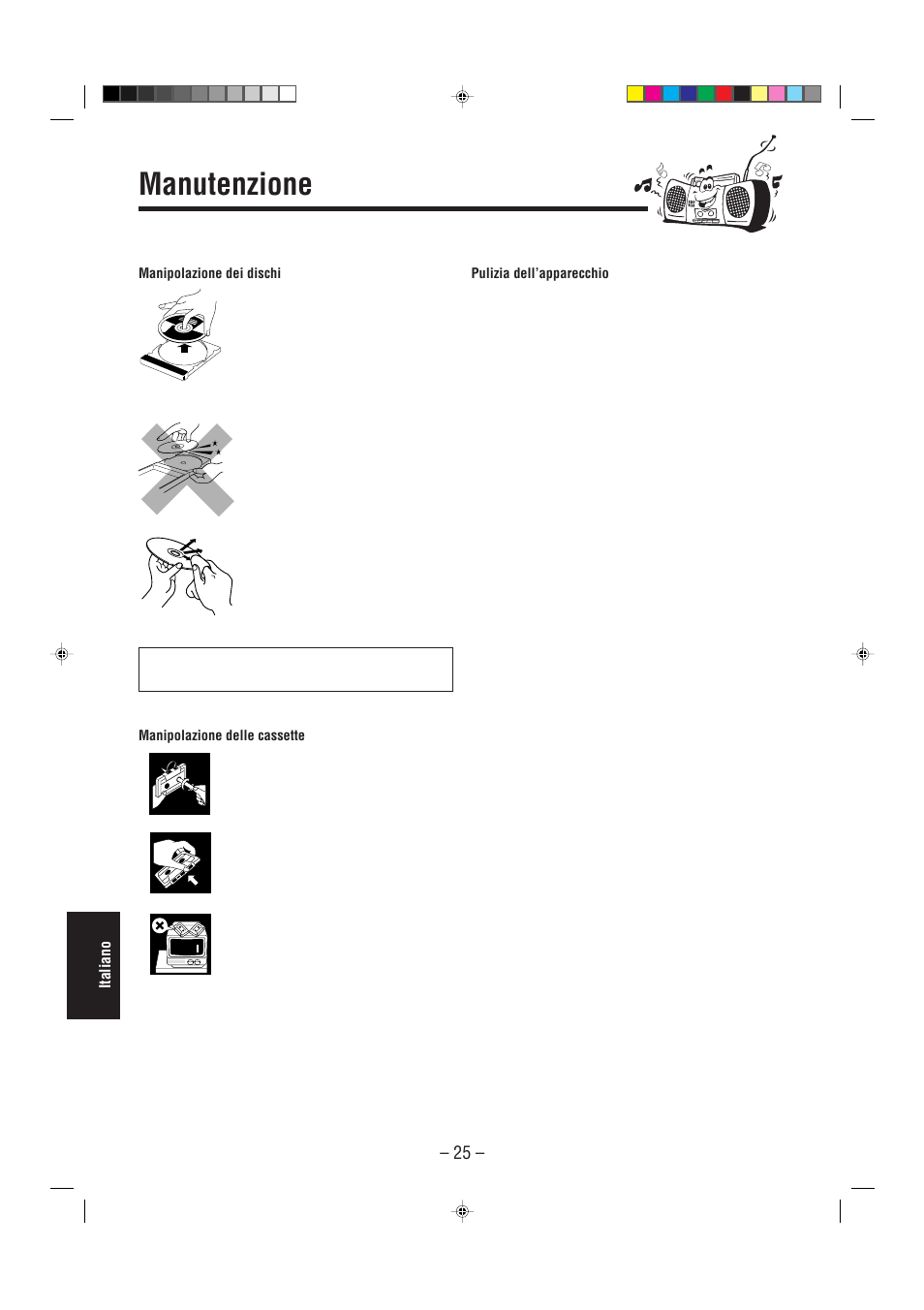 Manutenzione | JVC UX-L30R M User Manual | Page 186 / 189
