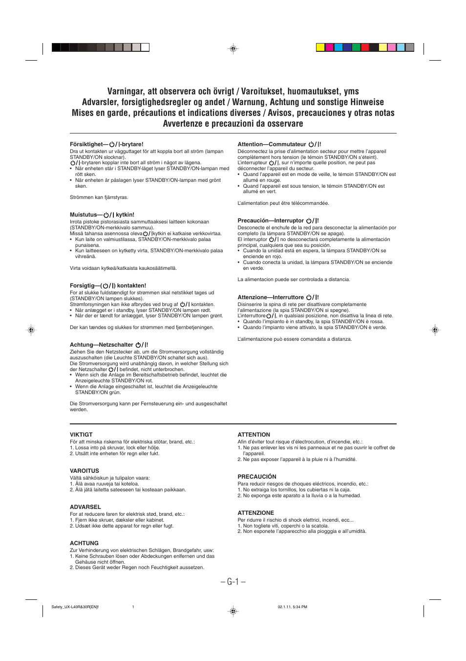 JVC UX-L30R M User Manual | Page 2 / 189
