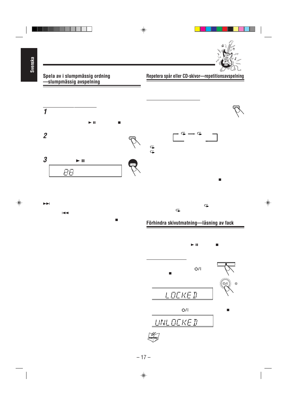 Förhindra skivutmatning—låsning av fack | JVC UX-L30R M User Manual | Page 22 / 189