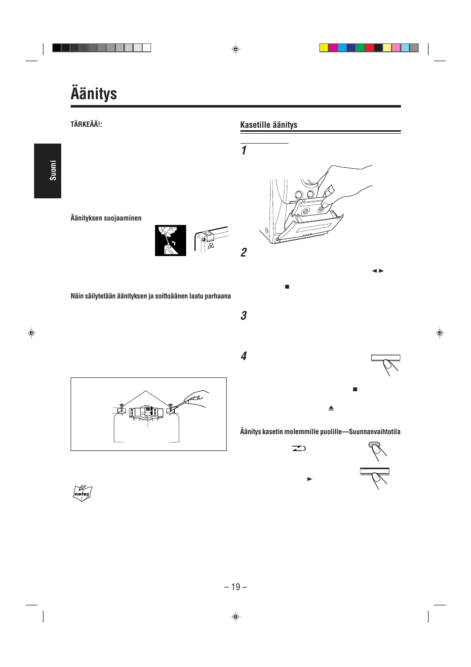 Äänitys, Kasetille äänitys | JVC UX-L30R M User Manual | Page 50 / 189