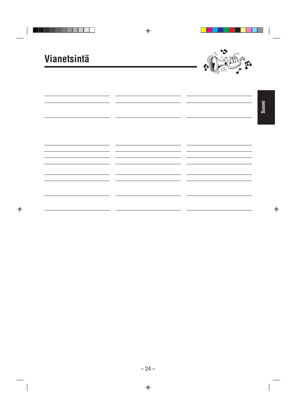 Vianetsintä, Suomi | JVC UX-L30R M User Manual | Page 55 / 189