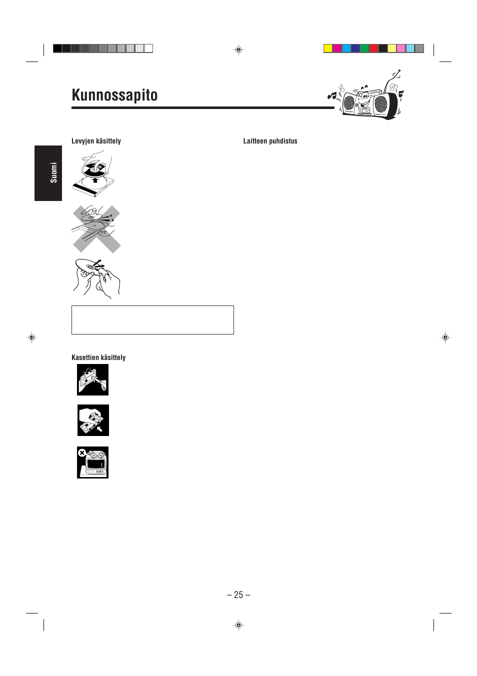 Kunnossapito | JVC UX-L30R M User Manual | Page 56 / 189