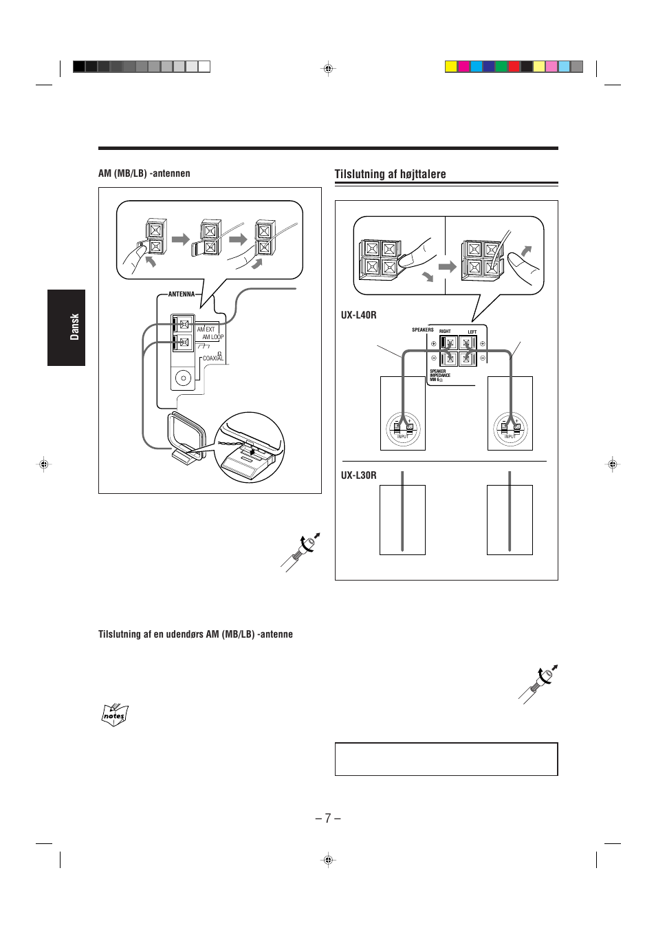 Tilslutning af højttalere | JVC UX-L30R M User Manual | Page 64 / 189