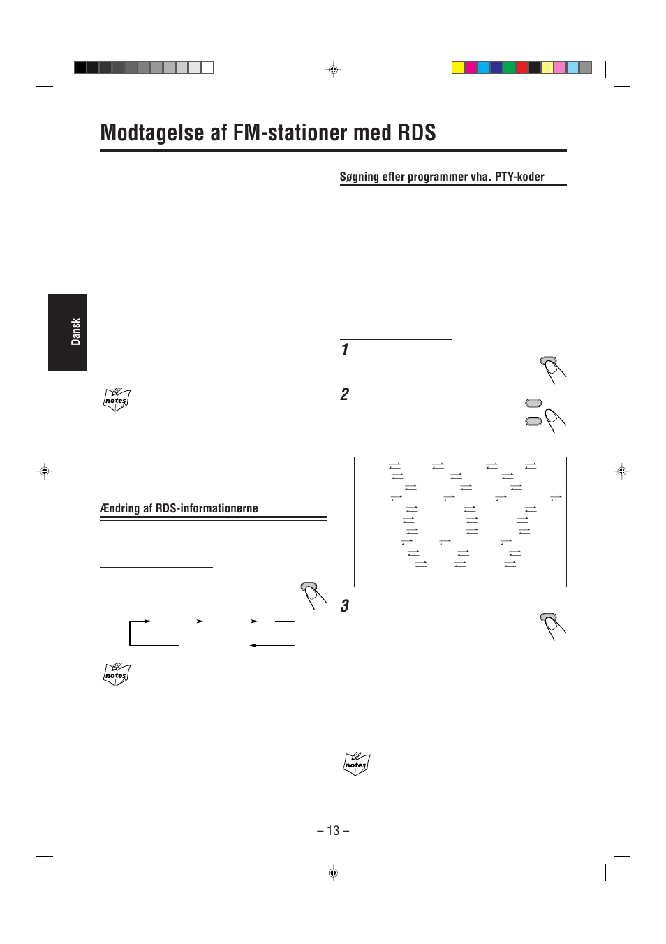 Modtagelse af fm-stationer med rds, Ændring af rds-informationerne, Søgning efter programmer vha. pty-koder | JVC UX-L30R M User Manual | Page 70 / 189