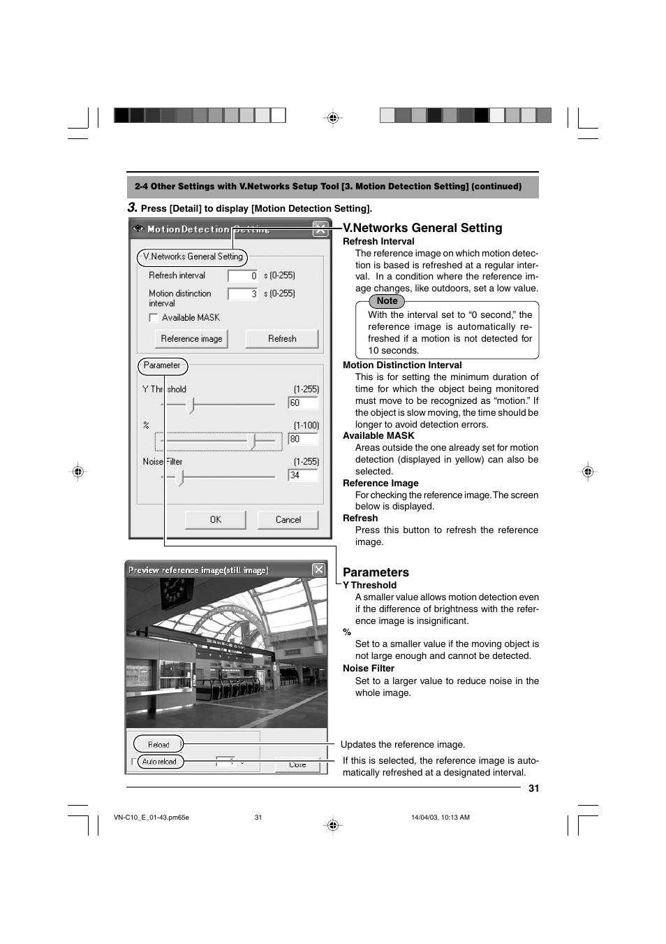 Parameters | JVC V.NETWORKS VN-C10 User Manual | Page 31 / 78