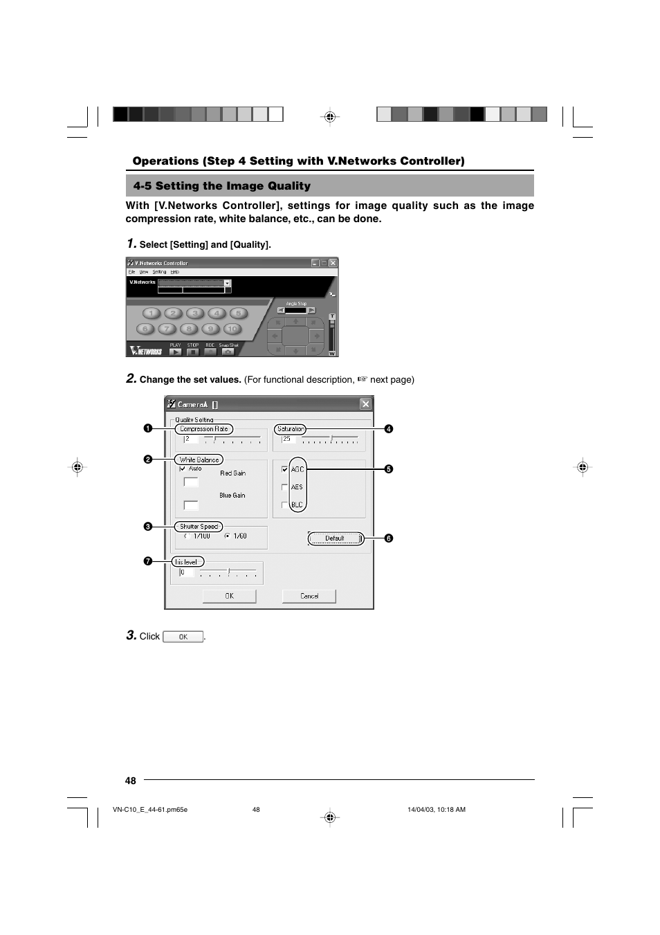 5 setting the image quality | JVC V.NETWORKS VN-C10 User Manual | Page 48 / 78