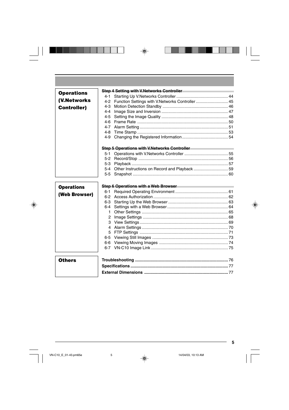 JVC V.NETWORKS VN-C10 User Manual | Page 5 / 78