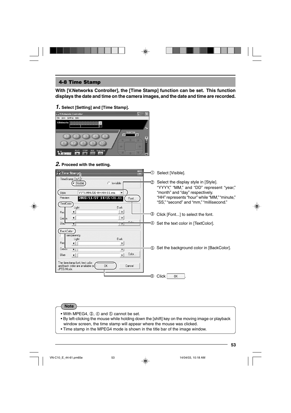 8 time stamp | JVC V.NETWORKS VN-C10 User Manual | Page 53 / 78