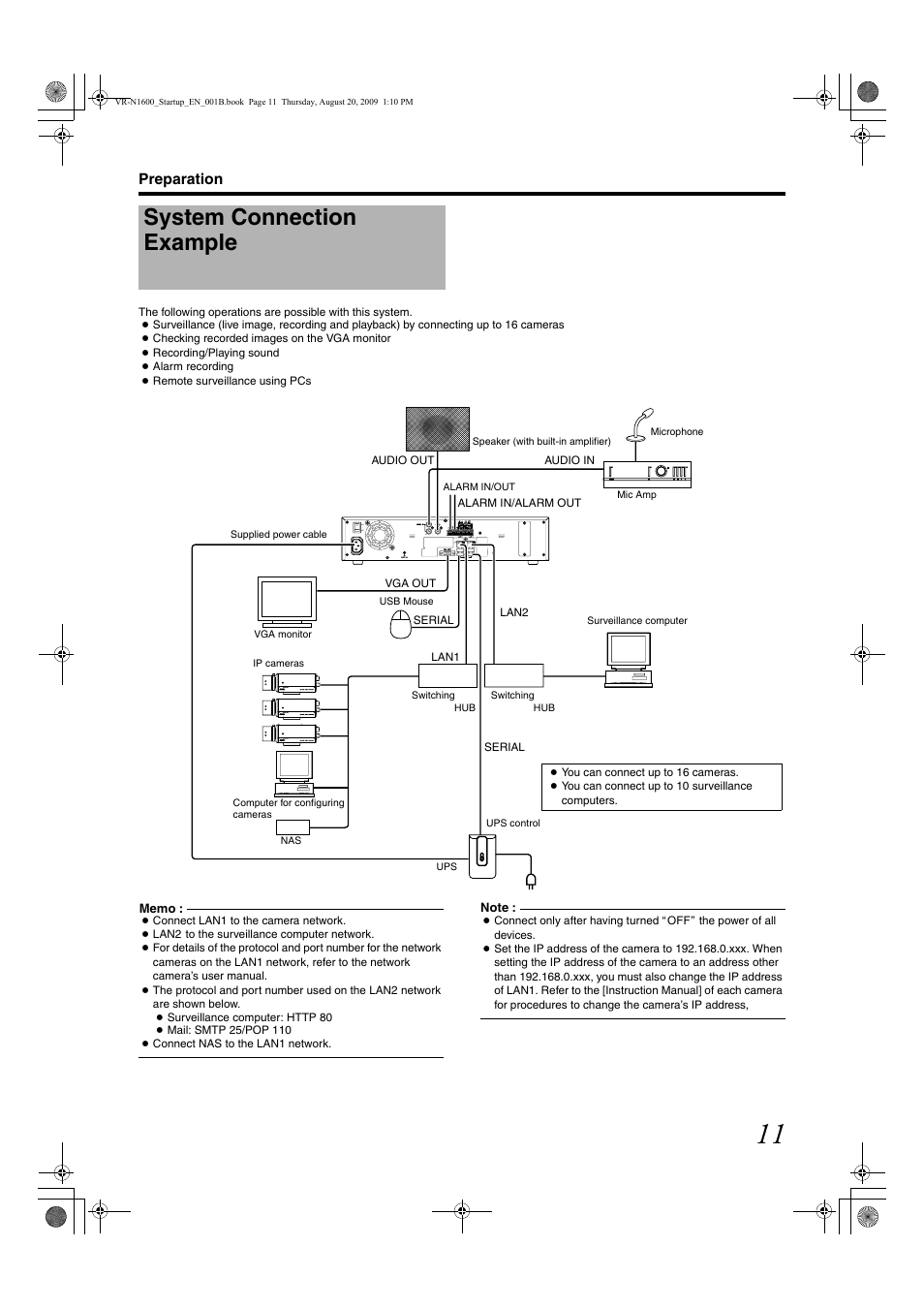 Preparation, System connection example | JVC LST0601-001B User Manual | Page 19 / 32