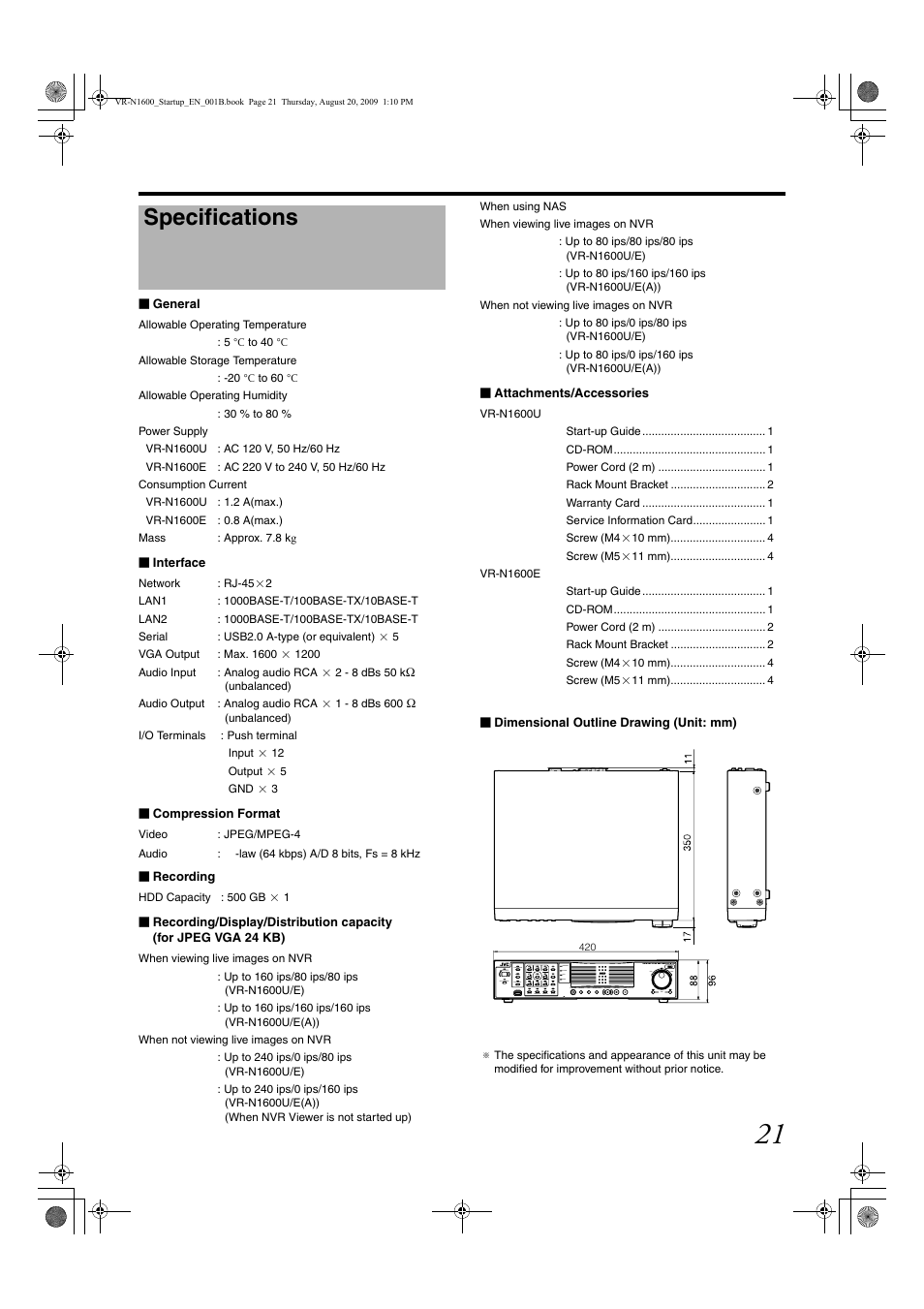 Specifications | JVC LST0601-001B User Manual | Page 29 / 32