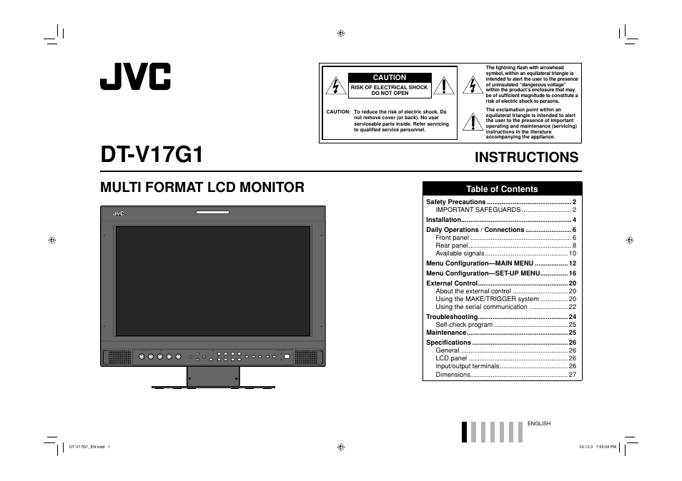 JVC DT-V17G1 User Manual | 28 pages