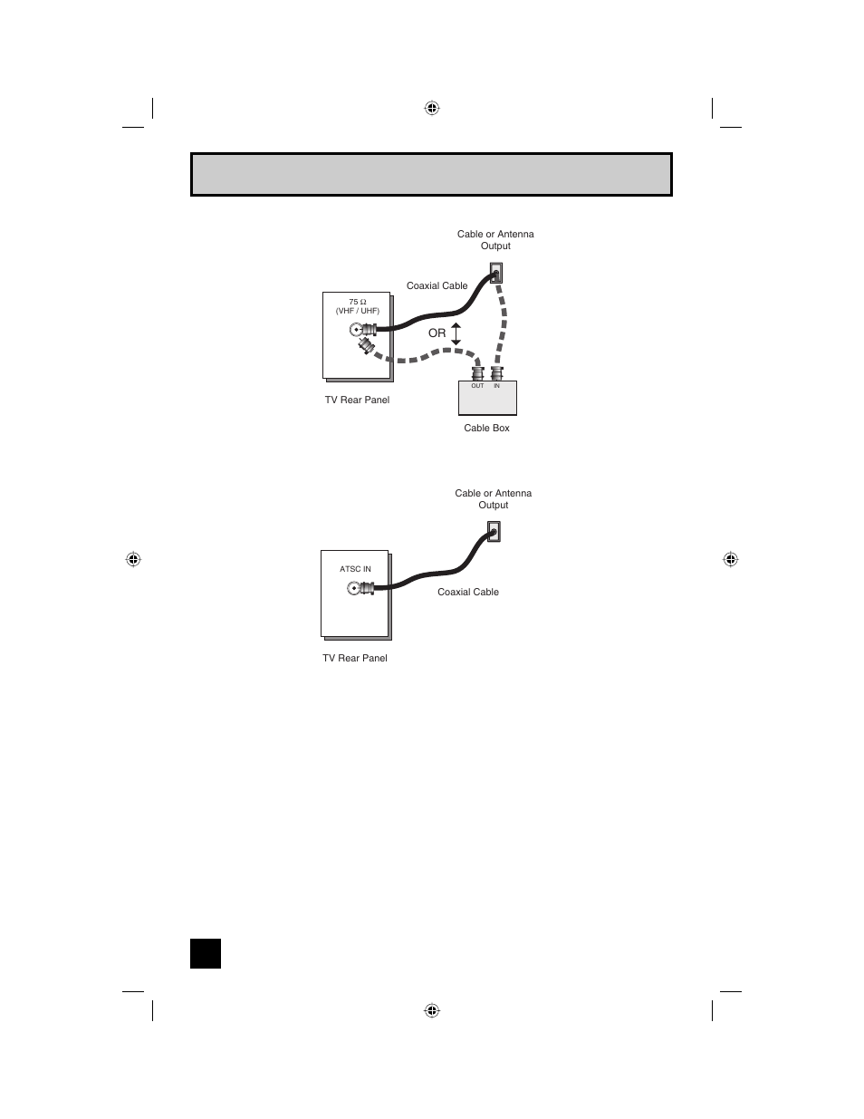 Quick setup connections, Atsc antenna connection | JVC I'Art LCT1468-001B-A User Manual | Page 14 / 88