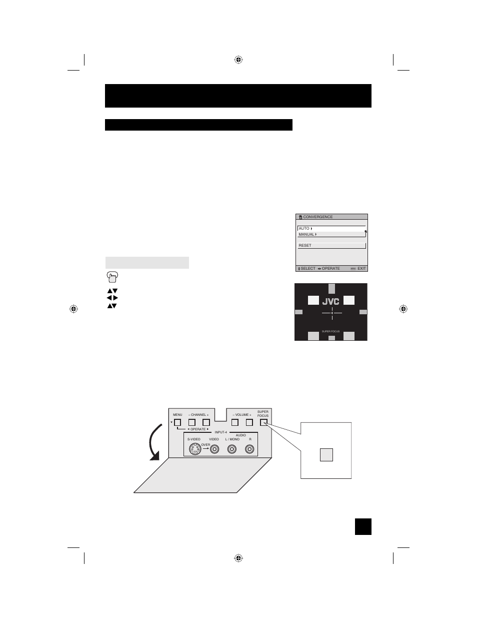 Initial setup, Adjusting crt color convergence, Auto | JVC I'Art LCT1468-001B-A User Manual | Page 41 / 88