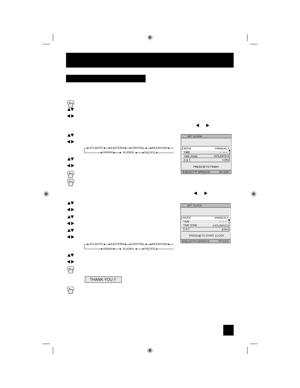 Clock/timers, Set clock | JVC I'Art LCT1468-001B-A User Manual | Page 57 / 88