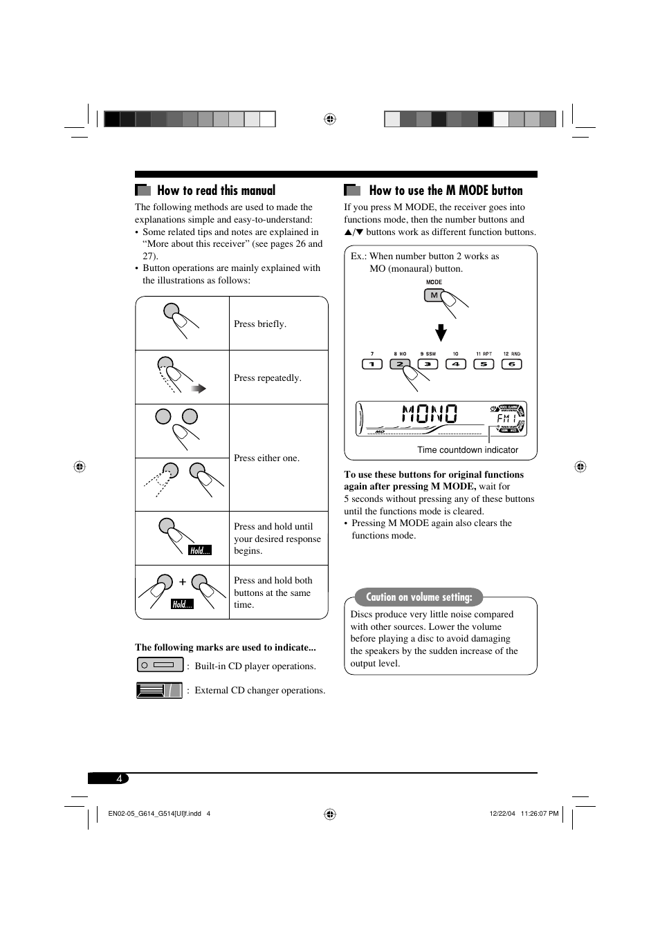 How to read this manual, How to use the m mode button | JVC GET0305-001A User Manual | Page 4 / 34