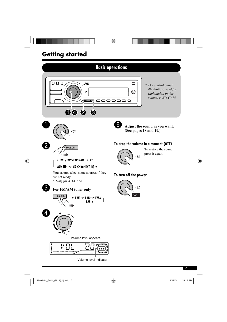 Getting started, Basic operations | JVC GET0305-001A User Manual | Page 7 / 34