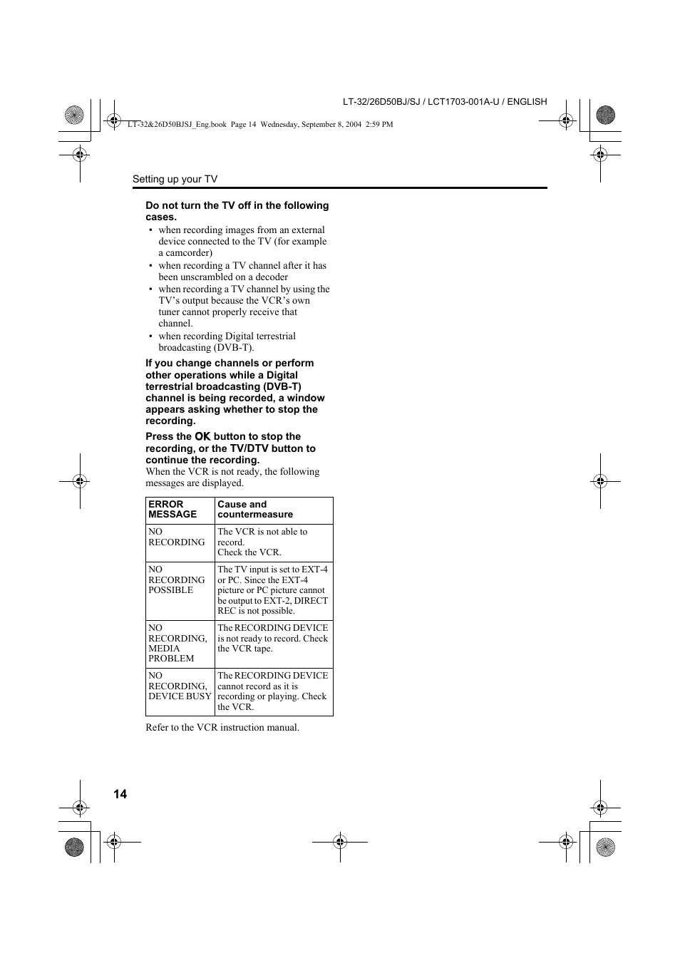 JVC DYNAPIX LCD IDTV WITH D.I.S.T. LT-32D50BJ User Manual | Page 14 / 72