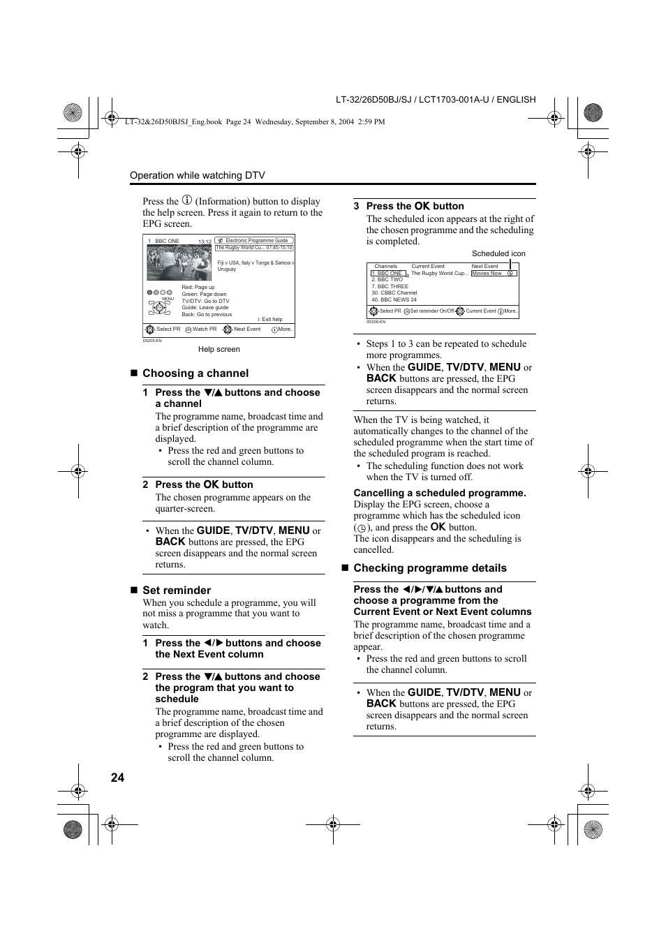 JVC DYNAPIX LCD IDTV WITH D.I.S.T. LT-32D50BJ User Manual | Page 24 / 72