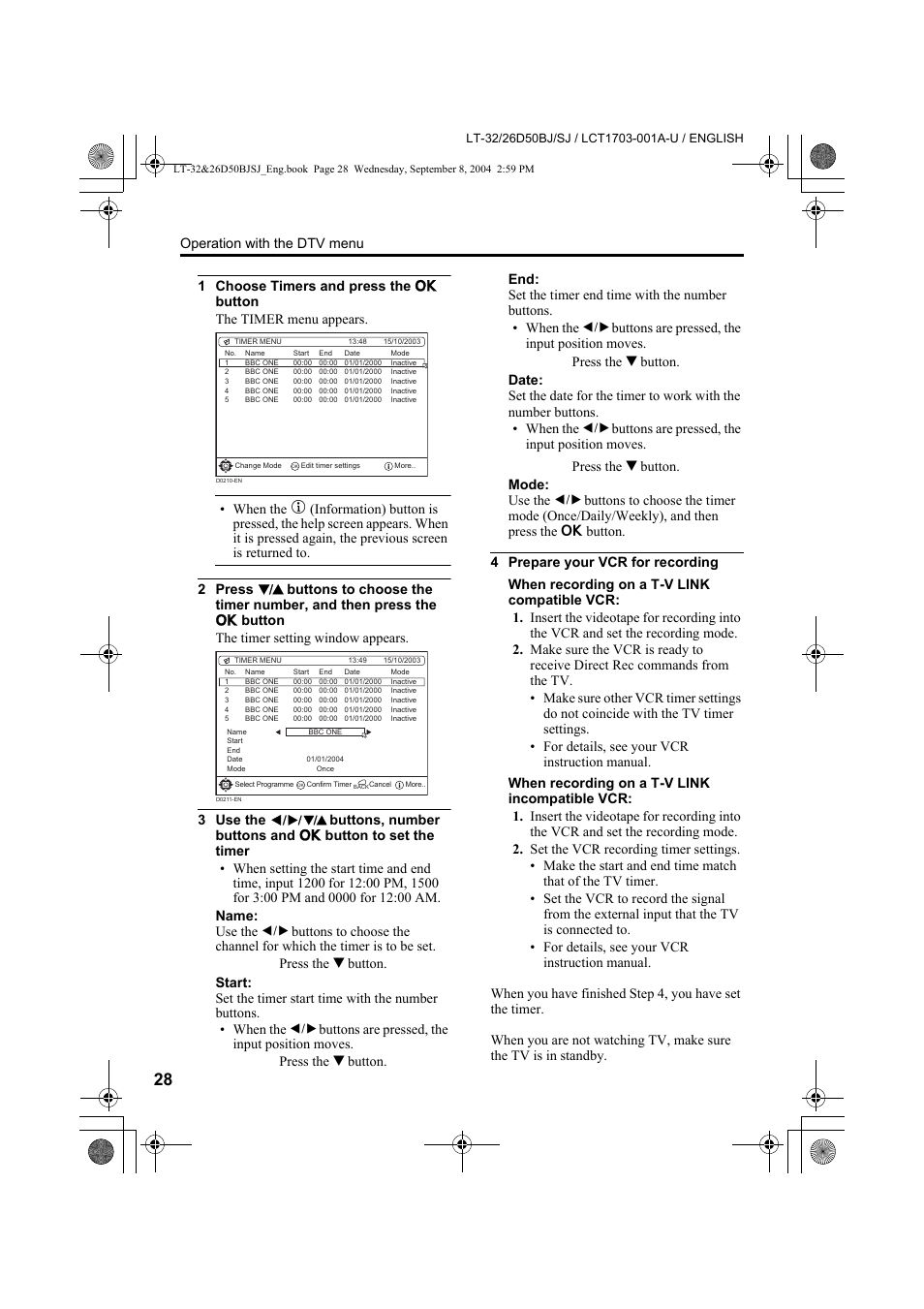 JVC DYNAPIX LCD IDTV WITH D.I.S.T. LT-32D50BJ User Manual | Page 28 / 72