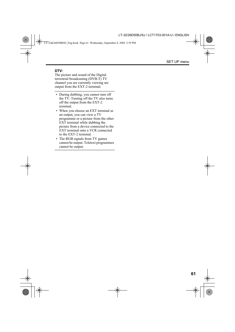 JVC DYNAPIX LCD IDTV WITH D.I.S.T. LT-32D50BJ User Manual | Page 61 / 72