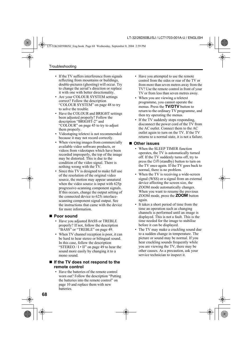 JVC DYNAPIX LCD IDTV WITH D.I.S.T. LT-32D50BJ User Manual | Page 68 / 72