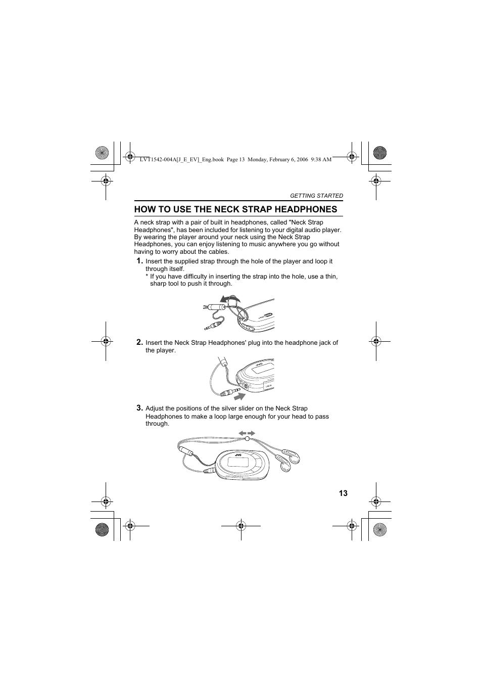 How to use the neck strap headphones | JVC XA-F107A User Manual | Page 13 / 92