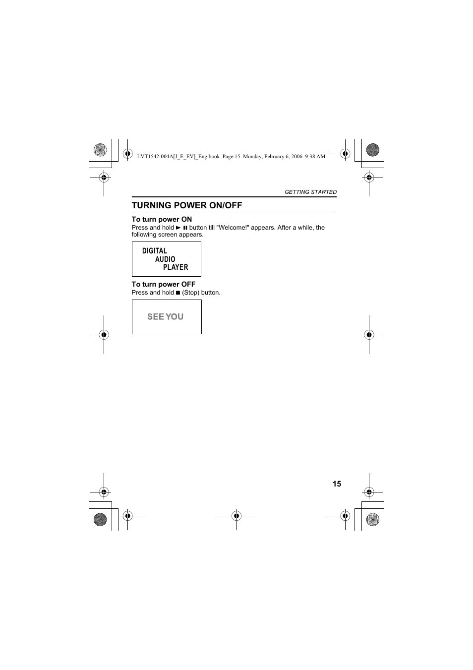 Turning power on/off | JVC XA-F107A User Manual | Page 15 / 92