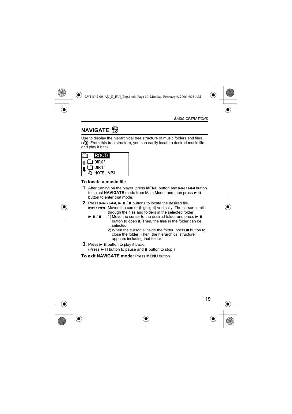 Navigate | JVC XA-F107A User Manual | Page 19 / 92