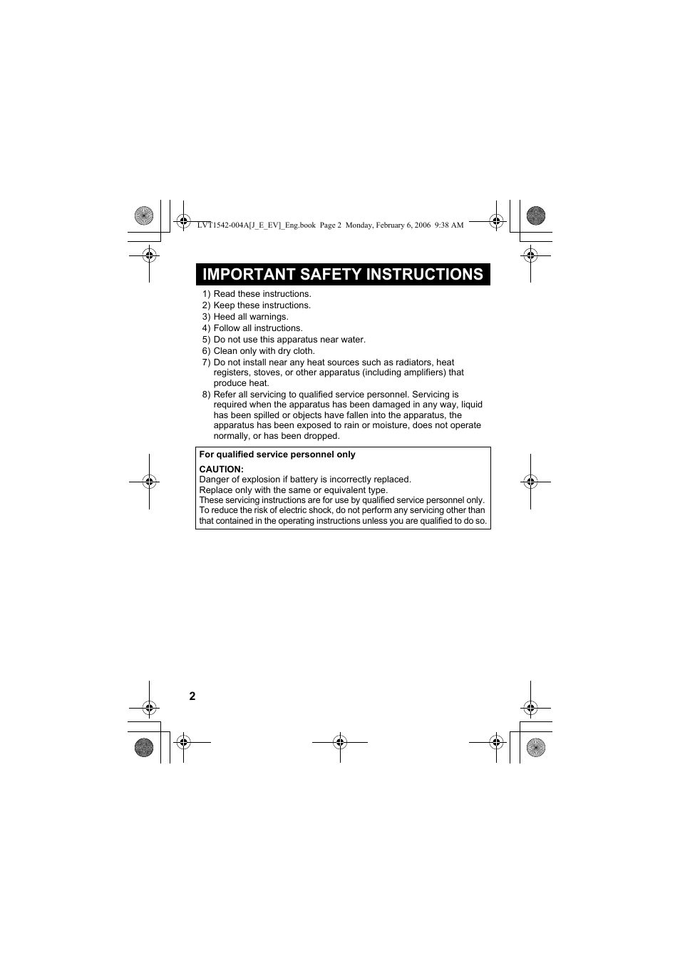 Important safety instructions | JVC XA-F107A User Manual | Page 2 / 92