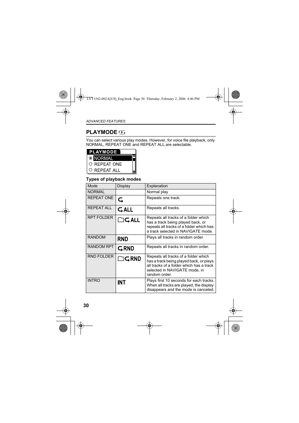 Playmode | JVC XA-F107A User Manual | Page 74 / 92