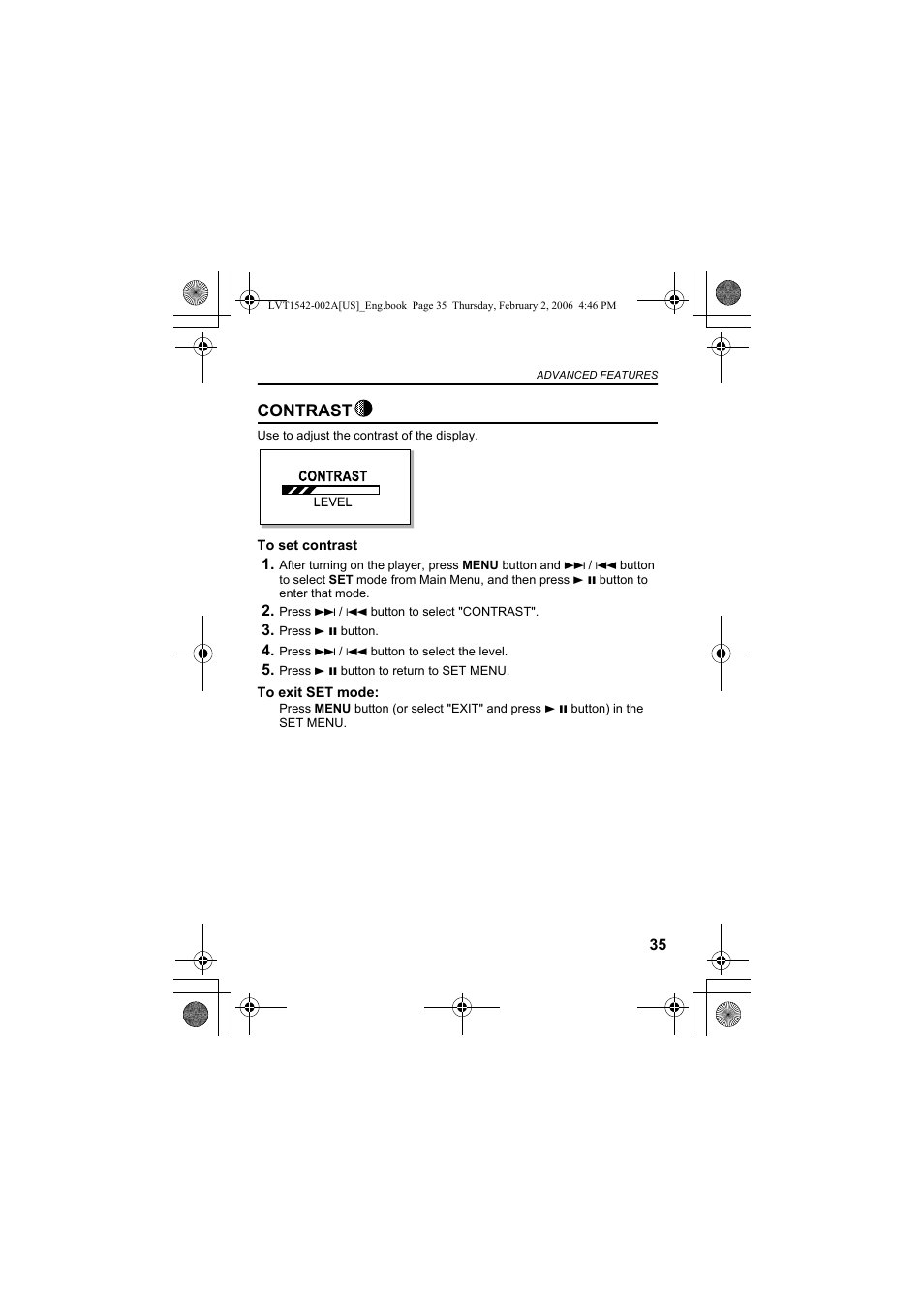 Contrast | JVC XA-F107A User Manual | Page 79 / 92