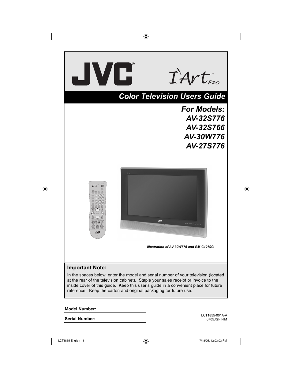 JVC AV 32S776 User Manual | 80 pages