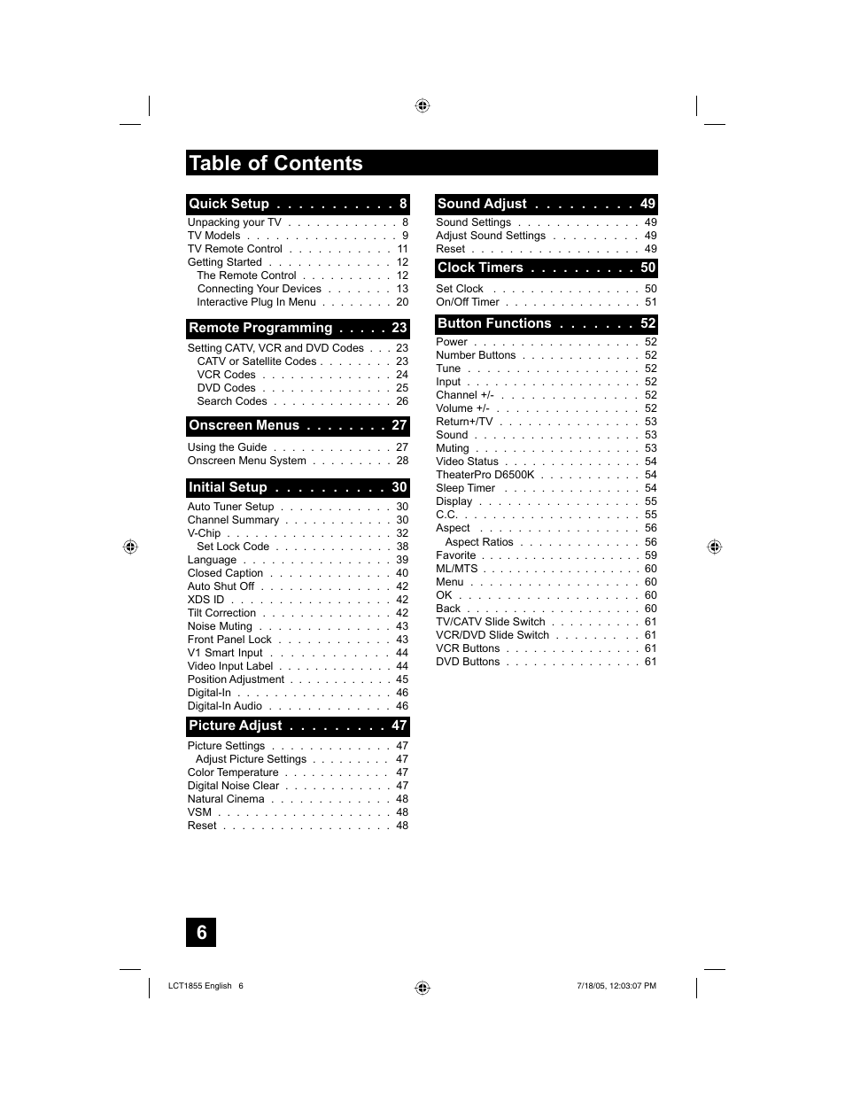 JVC AV 32S776 User Manual | Page 6 / 80